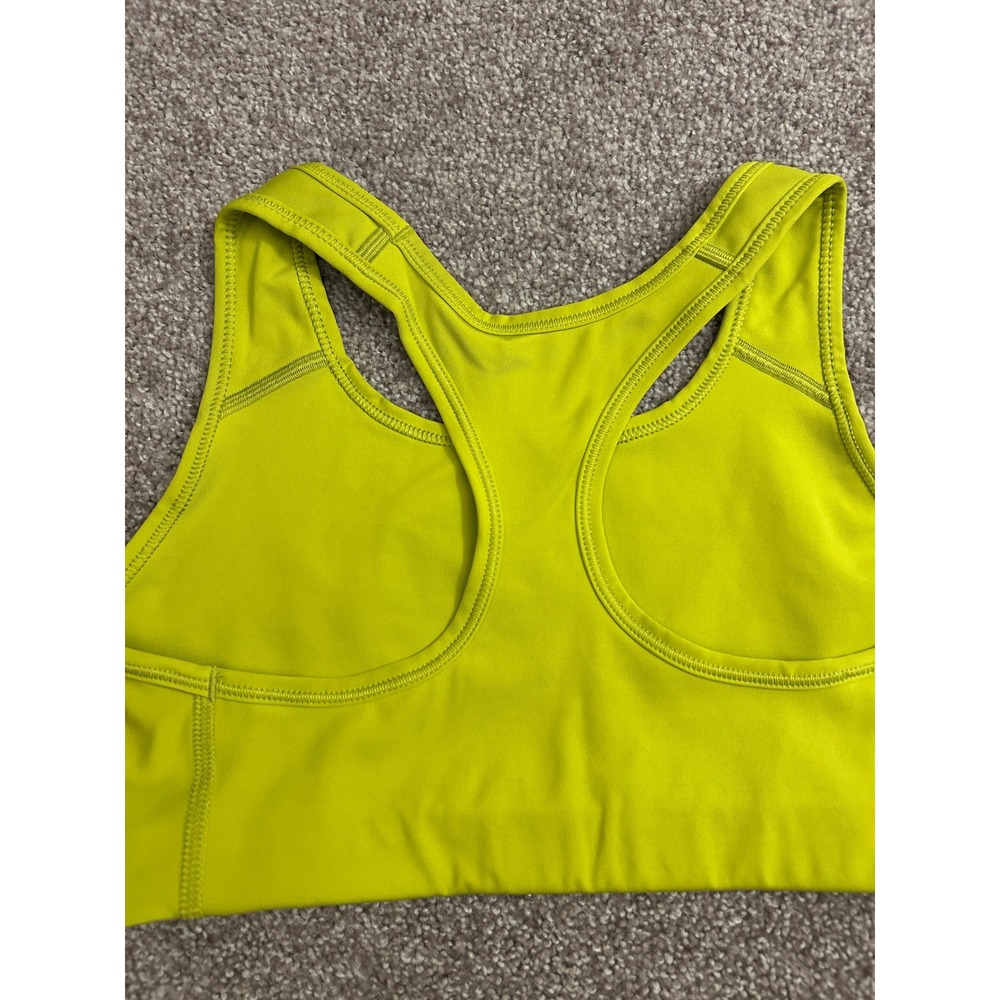 Nike Sports Bra Womens Small Neon Yellow Excellent Dri-FIT Racerback Swoosh - Picture 5 of 6
